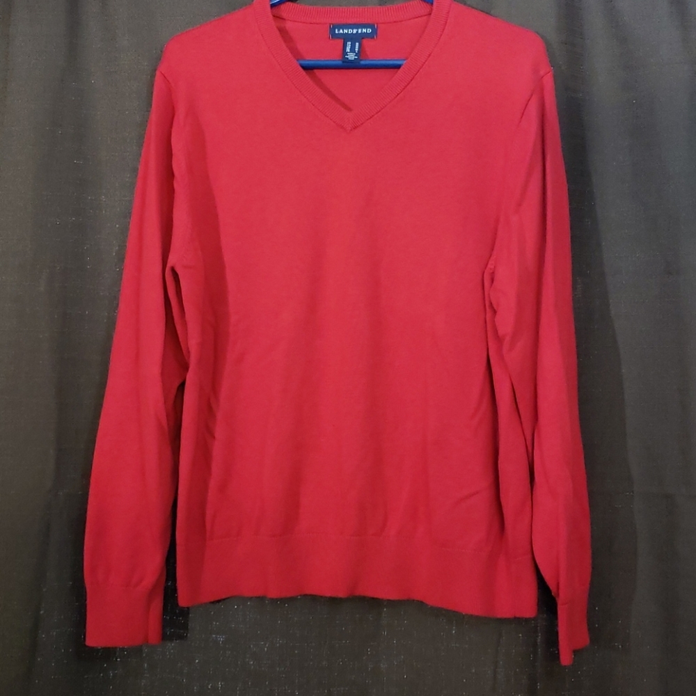 Red Lands End sweater